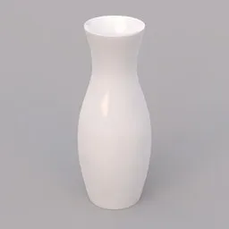 High-quality Blender 3D model of a sleek, white porcelain vase with a smooth finish.