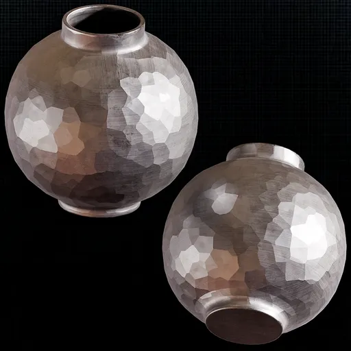 Hammered Metal Sphere Vase