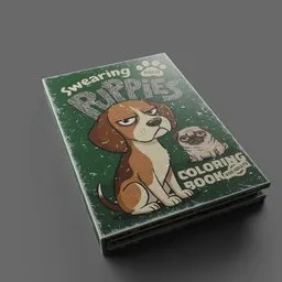 Vintage Swearing Puppies Coloring Book