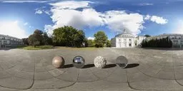 Sunny urban HDR featuring historic architecture, clear skies, and realistic shadows for scene lighting.