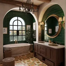 Mediterranean Bathroom Interior