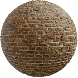 High-resolution PBR texture of yellow brick wall suitable for architecture and environment design in Blender and other 3D applications.
