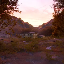 Autumn Farmhouse Under Dramatic Sky