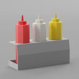 Low Poly Food Trailer Condiment Holder Assembled