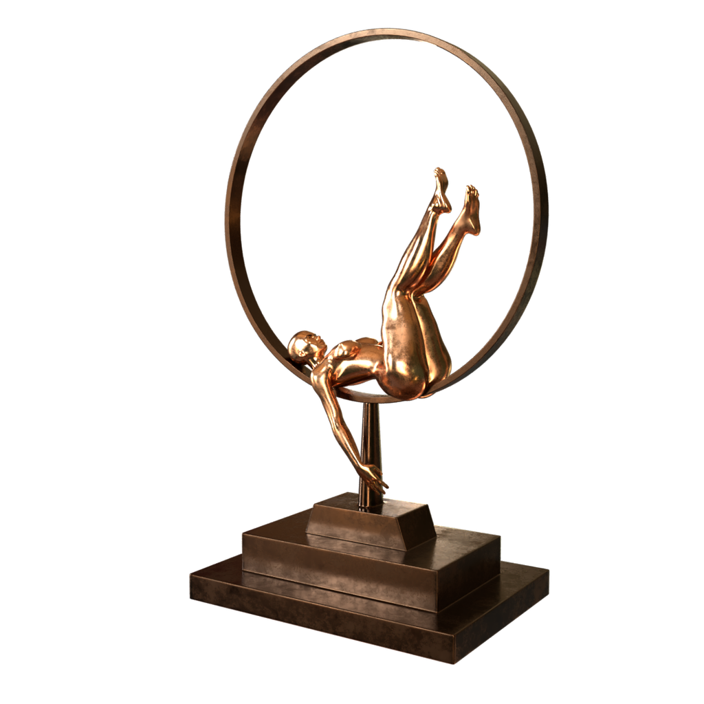 Woman on wheel sculpture FREE Interior Sculptures models BlenderKit