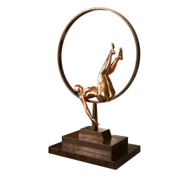 "Bronze Woman on Wheel Sculpture created with Blender 3D software. Beautifully crafted and perfect for art collectors and enthusiasts alike."