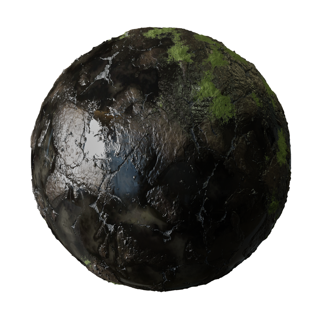 Wet ground with grass FREE ground materials BlenderKit
