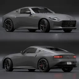 "High-quality Nissan 400Z 2021 3D model for Blender 3D. Features detailed interior textures and realistic stitching. Perfect for automotive enthusiasts and aspiring 3D artists."