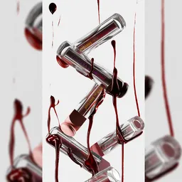 Sleek fluid red blood theme cosmetics