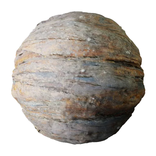 High-resolution PBR stone material for 3D modeling, featuring natural rock textures with detailed displacement.