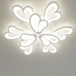 Detailed 3D model of a contemporary ceiling lamp with petal-like elements designed in Blender.