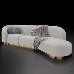 Sofa Curved White Sectional