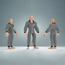 Stylized Jail Inmate Prisoner Character