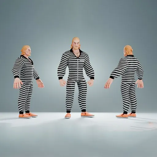 Stylized Jail Inmate Prisoner Character