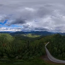 Cloudy Green Landscape Aerial