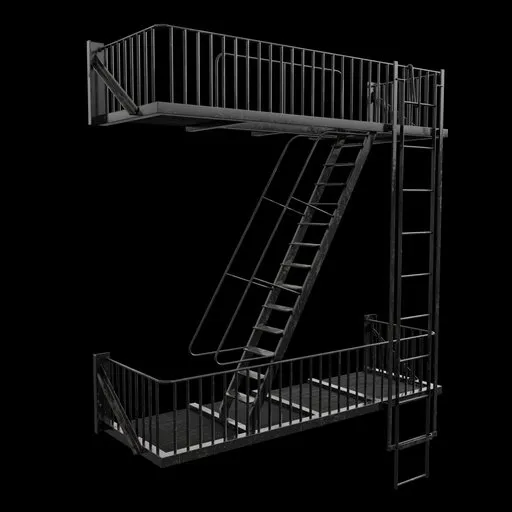 Fire Escape Staircase with Ladder