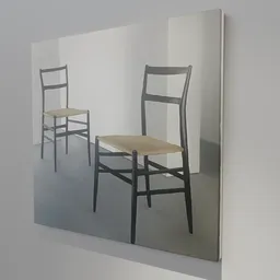 Realistic 3D model artwork of two chairs, optimized for Blender, ideal for interior design visualization.