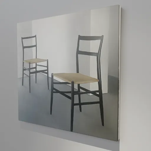 Realistic 3D model artwork of two chairs, optimized for Blender, ideal for interior design visualization.