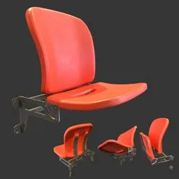 "Exercise in luxury with our Arena Stadium Seating Chair 3D model for Blender 3D. Featuring four vibrant colors, mechanical hydraulics, and soviet style chairlifts, this med poly model is perfect for rendering in Pixar or use in game. Get yours now with flexible sealing from our BlenderKit collection."