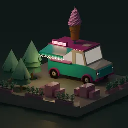 Miniature ice cream scenes