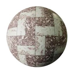 High-quality PBR marble tiles texture for 3D modeling and rendering, perfect for architectural visualization and game design.