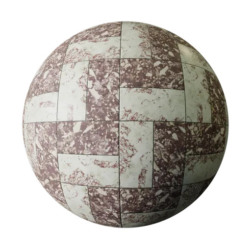 High-quality PBR marble tiles texture for 3D modeling and rendering, perfect for architectural visualization and game design.
