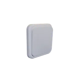 Realistic 3D model of a wall-mounted light switch in the OFF position, compatible with Blender for industrial design.