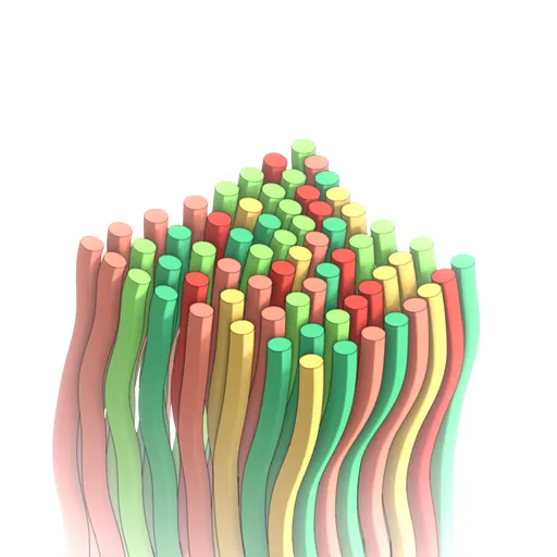 Isometric Colorful Fiber Optic Strand