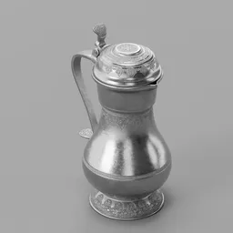 Decorated silver flagon