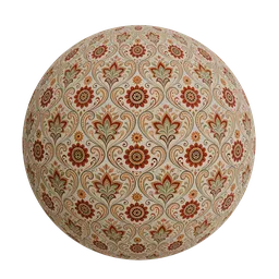 Floral scrollwork wallpaper