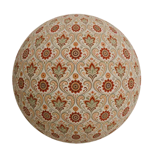 Floral scrollwork wallpaper