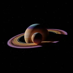 Ringed Gas Giant with Moon