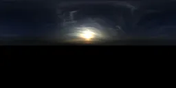 Cloudy sky with low sun