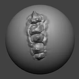 NS Line Scales 03 sculpting brush imprint for reptilian texture creation in 3D modeling on Blender.