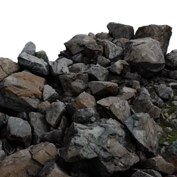 Realistic 3D scan of boulders for Blender, ideal for virtual landscaping and geological simulations.