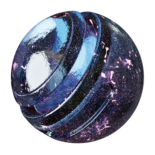 Procedural Sparkle Gemstone material for Blender 3D, PBR ready with glittering glass effect for 3D modeling and rendering.