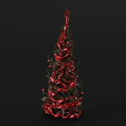 Christmas Tree Green Red Small