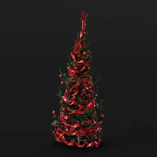 Christmas Tree Green Red Small