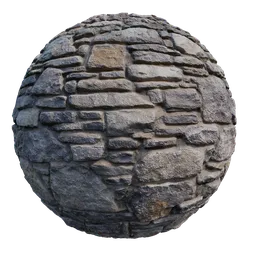 High-resolution 4K Stone Wall PBR material for 3D modeling/rendering, suitable for Blender and similar software.