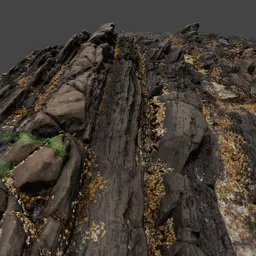 Detailed 3D rocks texture, realistic Blender model, Pacific cliffs replica for landscape rendering