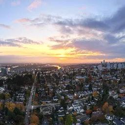 Colorful City Cloudy Sunset Sky