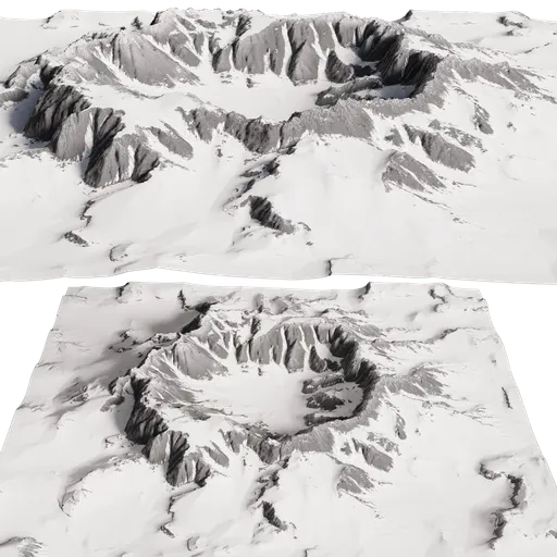 Crater Snow Mountains