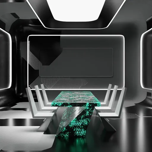 Futuristic Neon Conference Room