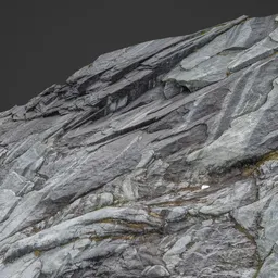 Detailed 3D rock texture showcasing realistic mountain cliff, ideal for Blender 3D environmental design.