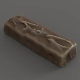 "8k textured Chocolate Bar Candy 3D model, perfect for sweets and dessert scenes in Blender 3D software. Realistically detailed shading and inspired by Max Slevogt's art. Great addition to any 3D asset collection."