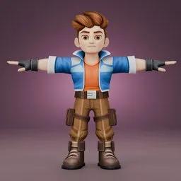 Stylized Adventure Boy Fully Rigged