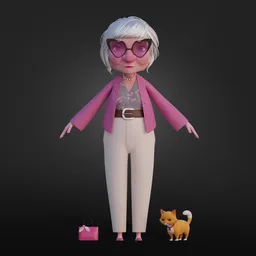 Grandma 3D Character Cartoon Old Women