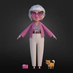 Grandma 3D Character Cartoon Old Women