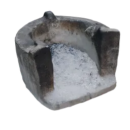 3D scanned quad topology model of traditional rural stove, optimized for Blender rendering and CG projects.