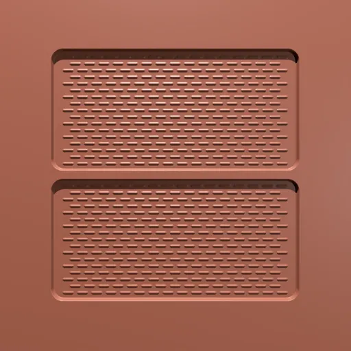 Industrial-style 3D sculpting brush for creating grid patterns on models in Blender.